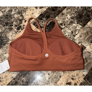 LULULEMON FLOW Y WRAP FRONT HIGH NECK BRA DARK TERRACOTTA COLOR SIZE 6 NWT